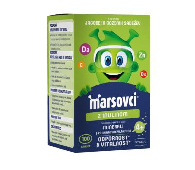 Marsovci, žvečljive tablete z inulinom - okus mix 4+